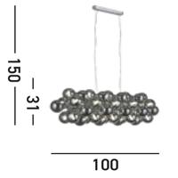 Searchlight Hanglamp GlasBerry Globe 25-lichts zwart met smoke glas - 52131-25SM - thumbnail