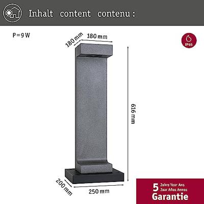 Paulmann 94502 Staande LED-tuinlamp 9 W Zwart zandsteen - thumbnail