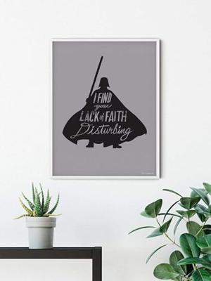 Kunstdruk Star Wars - Silhouette Quotes Vader 50x70cm