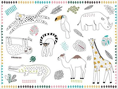Folat BV inkleurbare placemats wilde dieren 6st.