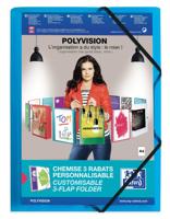 OXFORD Polyvision elastomap, formaat A4, uit PP, transparant blauw - thumbnail
