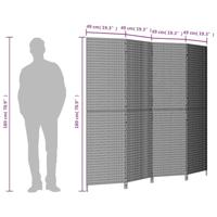 Kamerscherm 4 panelen poly rattan bruin - thumbnail