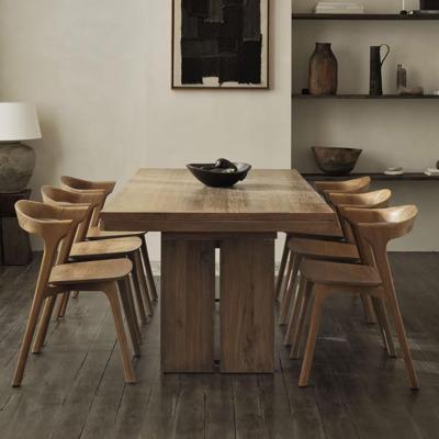 Ethnicraft Uitschuifbare Eettafel 'Double' Ruw Teakhout, 200/300 x 100cm, kleur Bruin