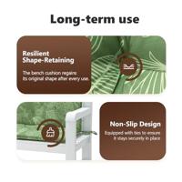 Tuinbankkussens 2 st bladpatroon 120x50x7 cm stof - thumbnail