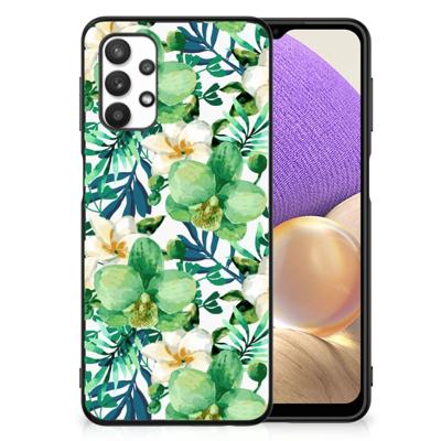 Samsung Galaxy A32 5G Bloemen Hoesje Orchidee Groen