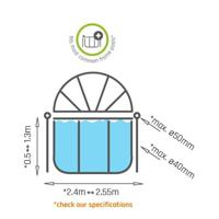 Exit zwembadoverkapping ECO rond 244 cm - universeel - thumbnail