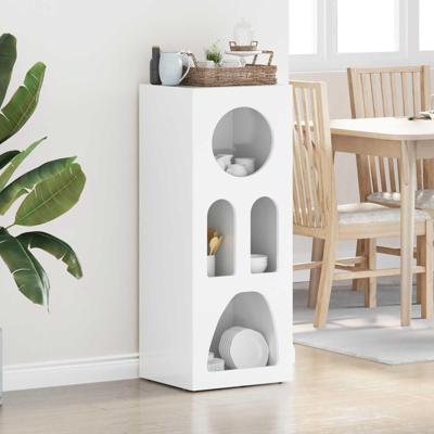 Dressoir Hoogglans wit 40 x 35 x 100,5 cm Bewerkt hout