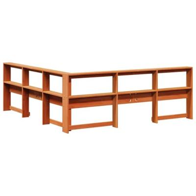 Boekenkast Hoofdeinde L-vormig 180 cm grenenhout wasbruin