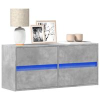 Tv-wandmeubel met LED-verlichting 100x31x45 cm betongrijs - thumbnail