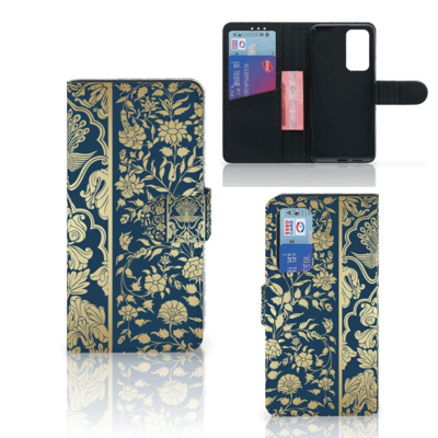 Huawei P40 Hoesje Beige Flowers Huawei P40 Hoesje Beige Flowers