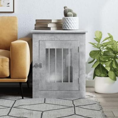 VidaXL Hondenbench 55x75x65 cm bewerkt hout betongrijs