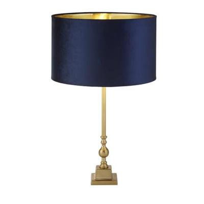 Searchlight Gouden tafellampWhitby met donkerblauwe kap - EU81214AZ