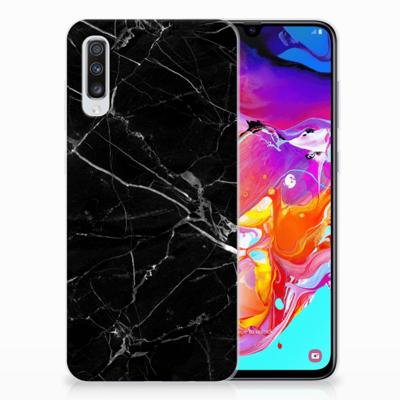 Samsung Galaxy A70 | TPU | Siliconen hoesje | Marmer Zwart - Origineel Cadeau Vader