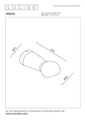Lucide IPSOS - Wandlamp Badkamer - LED - 1x6W 2700K - IP54 - Chroom