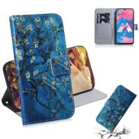 Abrikoos bloem patroon gekleurde tekening horizontale Flip lederen case voor Galaxy M30 met houder & card slots & portemonnee - thumbnail