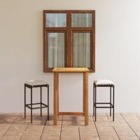 vidaXL 3-delige Tuinbarset met kussens bruin - thumbnail