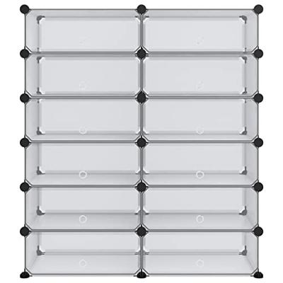 VidaXL Schoenenrek 94,5x36,5x106 cm polypropeen transparant