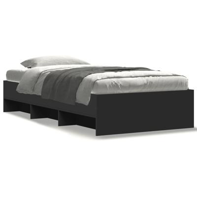 Bedframe zonder matras 160x200 cm spaanplaat zwart - thumbnail