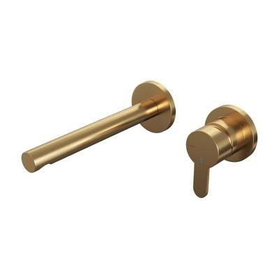 Brauer Gold Edition Inbouw Wastafelmengkraan met Rechte Uitloop en Rozetten Model D1 Goud Geborsteld PVD