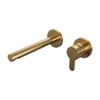 Brauer Gold Edition Inbouw Wastafelmengkraan met Rechte Uitloop en Rozetten Model D1 Goud Geborsteld PVD - thumbnail