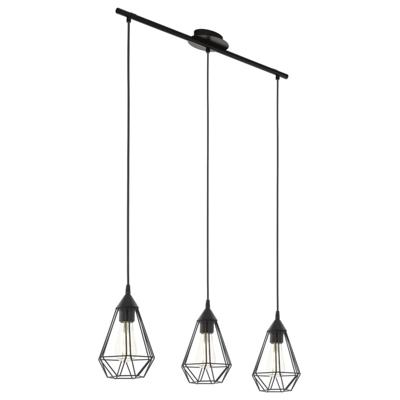 Eglo Vintage eettafel hanglampTarbes 3-lichts zwart - 94189