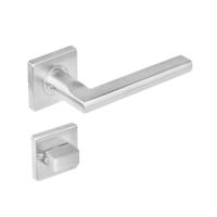 Deurkruk hoek 90 plat op rozet vierkant wc8 rvs - thumbnail
