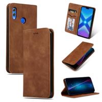 Retro huid voelen Business magnetische horizontale Flip lederen case voor Huawei Honor 8X (bruin) - thumbnail