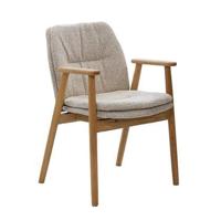 DÉJA Living - Eetkamerstoel Taupe - Eikenhout - Amelie - Set van 2 - thumbnail