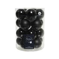 Decoris kerstballen glas 20st zwart 6cm - thumbnail