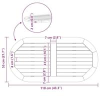 Tafelblad Bruin 110 x 55 x 2 cm Massief acaciahout - thumbnail