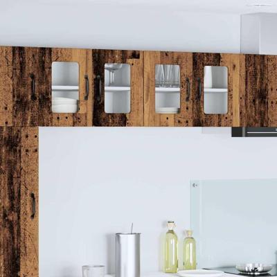 Keukenkast met plank 2 pcs Oudhout 60 x 31 x 40 cm Bewerkt hout