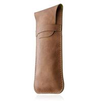 Lichtbruine Brillenhoes van Hoogwaardig PU-leer - thumbnail