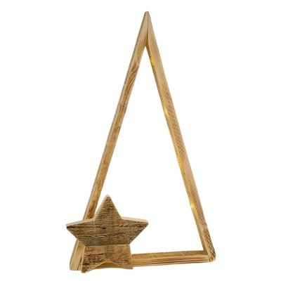 led houten kerstboom met ster 77 cm Gehlmann - Gehlmann