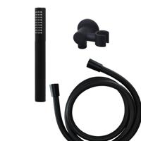 Wiesbaden Caral handdoucheset inbouw met staafhanddouche en wandhouder inclusief doucheslang rond 1/2 mat zwart sw110885/sw110891/sw158727/ - thumbnail