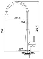 304-Clark RVS Keukenkraan hooggebogen uitloop - thumbnail