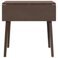 Eettafel bruin massief hout rubber - thumbnail