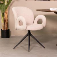 LABEL51 Eetkamerstoel Neo - Naturel - Boucle - Black Frame - thumbnail