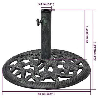 VidaXL Parasolvoet 12 kg 48 cm gietijzer