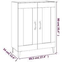 Dressoir 69,5x34x90 cm bewerkt hout grijs sonoma eikenkleurig - thumbnail