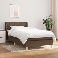 Boxspring met matras stof donkerbruin 90x200 cm - thumbnail