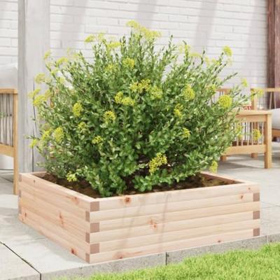 VidaXL Plantenbak 80x80x23 cm massief grenenhout