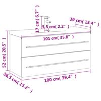 Wastafelkast met ingebouwde wasbak wit - thumbnail