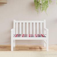 VidaXL Tuinbankkussen 120x50x3 cm oxford stof ruitpatroon rood - thumbnail