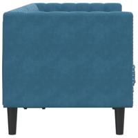 Tweezitsbank Chesterfield-stijl en bolsters fluweel blauw - thumbnail