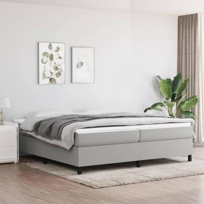 Bedframe zonder matras stof lichtgrijs 200x200 cm