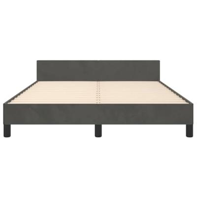Bedframe met hoofdeinde fluweel donkergrijs 140x200 cm