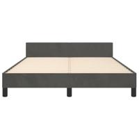 Bedframe met hoofdeinde fluweel donkergrijs 140x200 cm - thumbnail