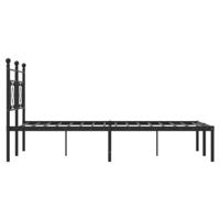 Bedframe met hoofdbord metaal zwart 135x190 cm - thumbnail