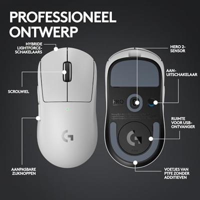 Gamingmuis - draadloos - LOGITECH G - PRO X SUPERLIGHT 2 - Wit