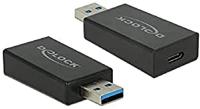Delock 65689 Converter USB 3.1 Gen 2 Type-A male > USB Type-C female Actief zwart - thumbnail